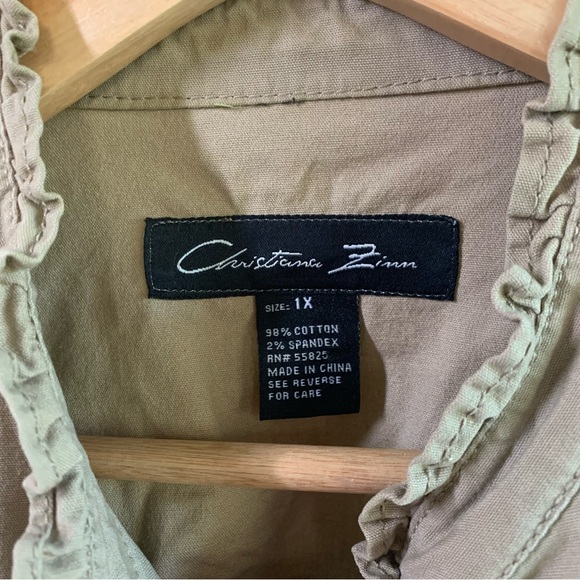 Lightweight Khaki Buttons & Ruffle Jacket - Picture 8 of 9